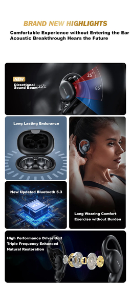 هندزفری بلوتوثی اوی مدل T80 Air Conduction Earbuds