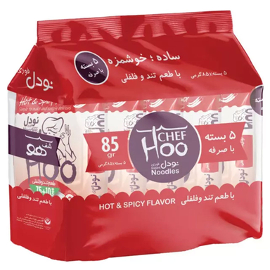 نودل شف هو طعم تند و فلفلی وزن 425 گرم بسته 5 عددی