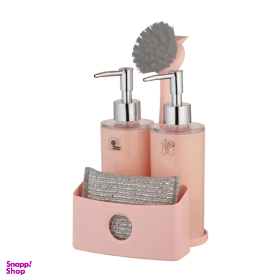 مخزن مایع ظرفشویی لیمون کد 11232 به همراه فرچه و اسکاچ