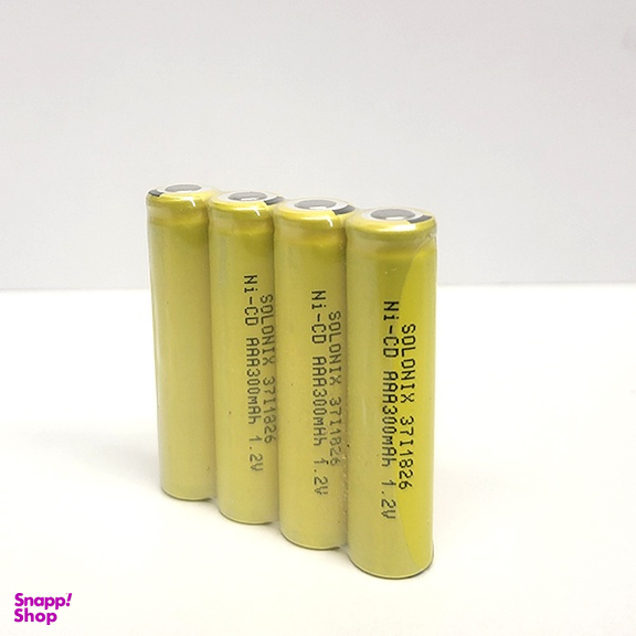باتری نیم قلمی قابل شارژ سولونیکس Ni-CD مدل صنعتی 300mAh سرتخت مجموعه 20 عددی