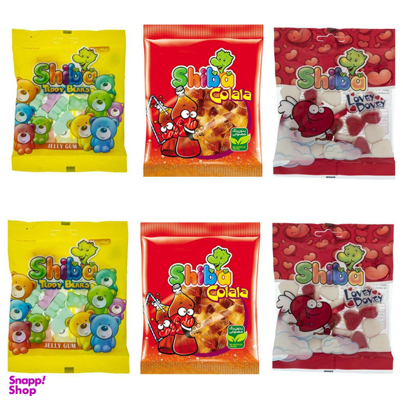 پاستیل مخلوط شیبا وزن 90 گرم مجموعه 6 عددی