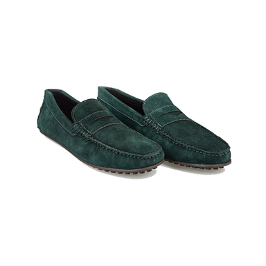 کفش کالج مردانه چرم مشهد مدل J6195 رنگ سبز