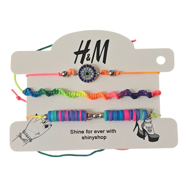 ست دستبند و پابند دخترانه طرح H&M کد 165 بسته 3 عددی