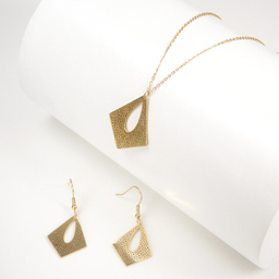 نیم ست زیور زنانه ژوپینگ کد 1171982809 رنگ طلایی