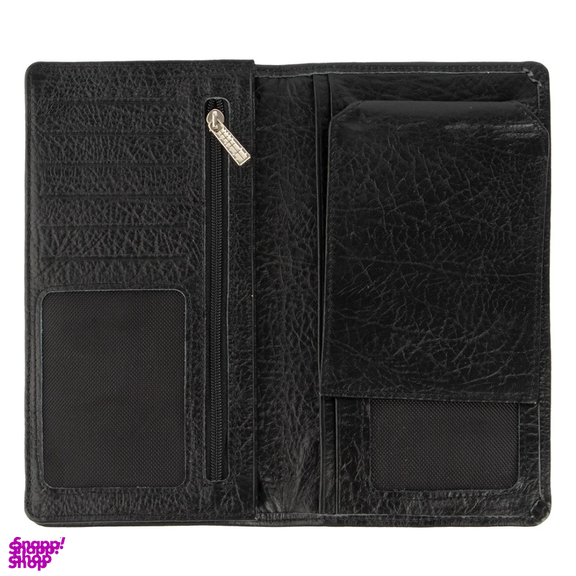 کیف پول پالتویی مردانه چرم کروکو مدل کابوی