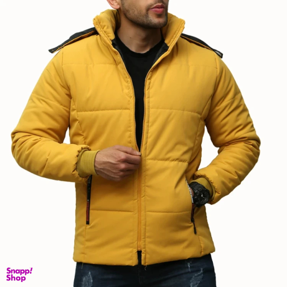 کاپشن مردانه سارزی مدل خط پهن کد 18567276 رنگ زرد