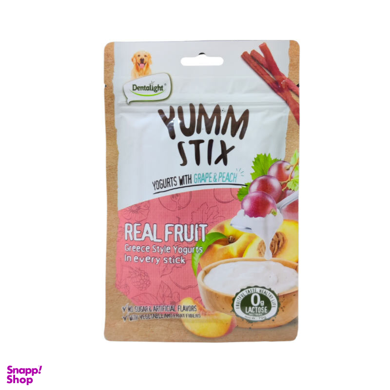 تشویقی سگ دنتالایت مدل YUMM STIX REAL FRUIT وزن 50 گرم