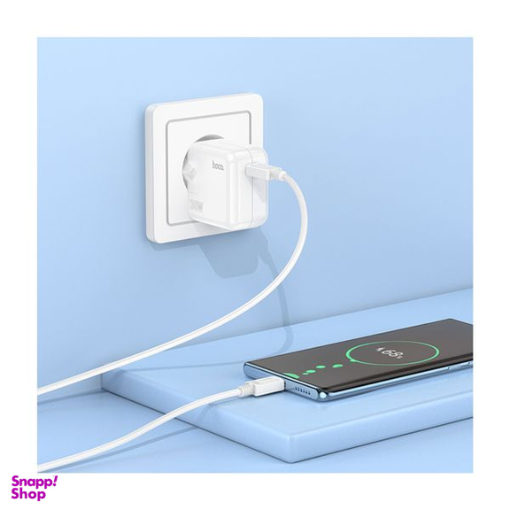 شارژر دیواری 30 وات هوکو مدل C112A PD به همراه کابل تبدیل Type-C