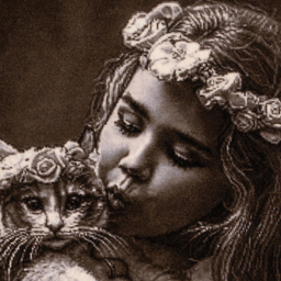 تابلو فرش دستباف سی پرشیا مدل دختر و گربه کد 903393