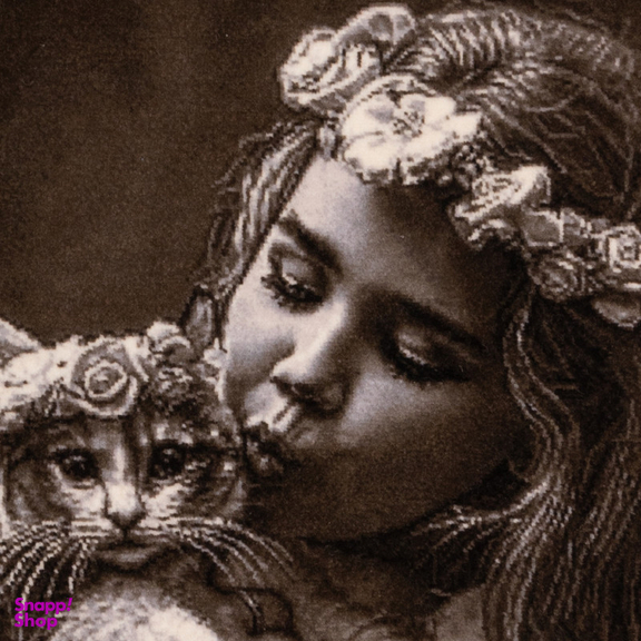 تابلو فرش دستباف سی پرشیا مدل دختر و گربه کد 903393