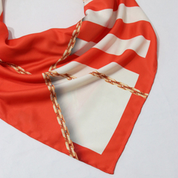 روسری زنانه آنالیا مدل ابریشم دست دوز طرح زنجیری کلاسیک کد ana-2821