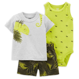 ست تیشرت و بادی و شلوارک نوزاد کد 2289