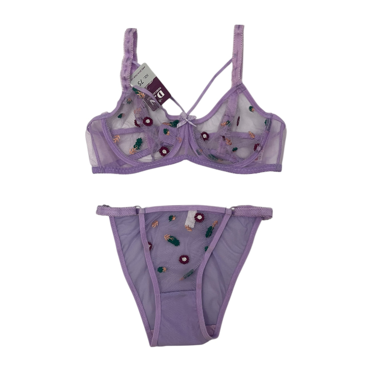 ست شورت و سوتین زنانه طرح بابونه کد NM-D.N_01 رنگ یاسی