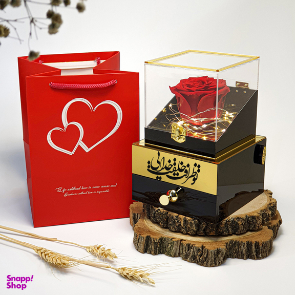 باکس گل رز جاودان مدل موزیکال طرح خلقت