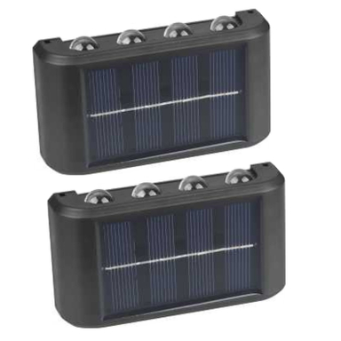 چراغ دیواری خورشیدی دوطرفه سولونیکس مدل 8LED مجموعه 2 عددی