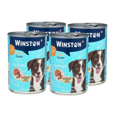 کنسرو پته توله سگ وینستون طعم ماکیان وزن 400 گرم بسته 4 عددی