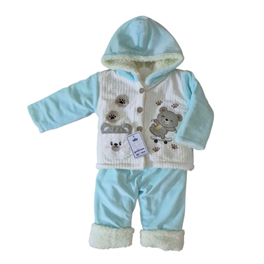 کاپشن دو تکه نوزاد گلیران کد 128 رنگ آبی