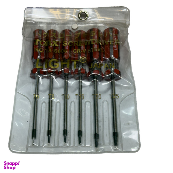 پیچ گوشتی لایت مدل SMT-LIGHT-JAPAN--T6-T25-6cs بسته 6 عددی