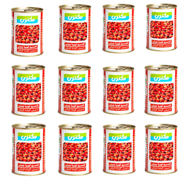 کنسرو لوبیا چیتی مکنزی با سس گوجه فرنگی مکنزی وزن 380 گرم بسته 12 عددی