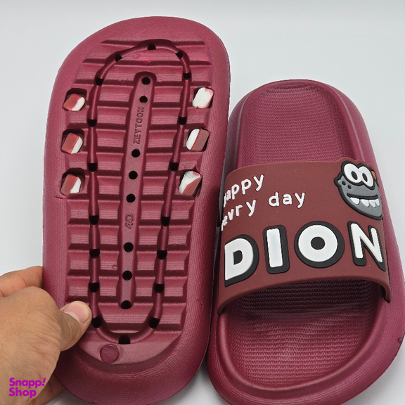 دمپایی زنانه زیتون مدل داینو کد 5863 رنگ زرشکی