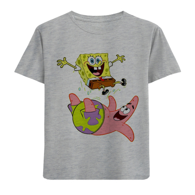 تیشرت آستین کوتاه بچگانه مدل باب اسفنجی و پاتریک F535