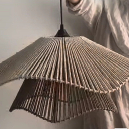 لوستر نورهام مدل مکرومه کنفی دو تکه دفرمه