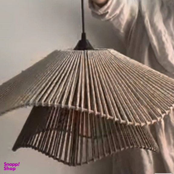 لوستر نورهام مدل مکرومه کنفی دو تکه دفرمه