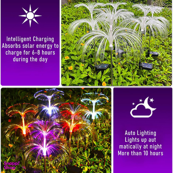 چراغ پارکی خورشیدی سولونیکس مدل قاصدک دو طبقه مجموعه 6 عددی