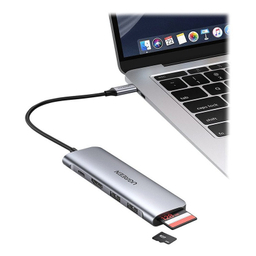 هاب تبدیل 3 پورت Type C به USB 3.0 با یک پورت HDMI و درگاه کارت حافظه یوگرین مدل CM195