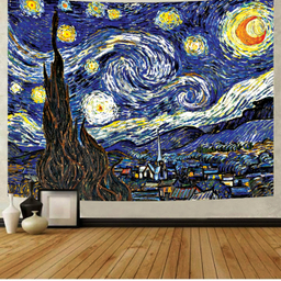پوستر پارچه ای دیواری پارسان طرح شب پر ستاره ونگوک کد 3001