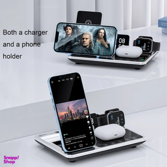 استند شارژر 4 کاره گرین مدل Green Lion 4 in 1 Wireless Charging Station 15W