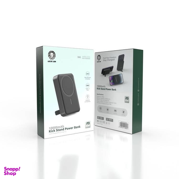 پاوربانک گرین لاین مدل Green Lion Kick Stand ظرفیت 10000 میلی‌ آمپر ساعت