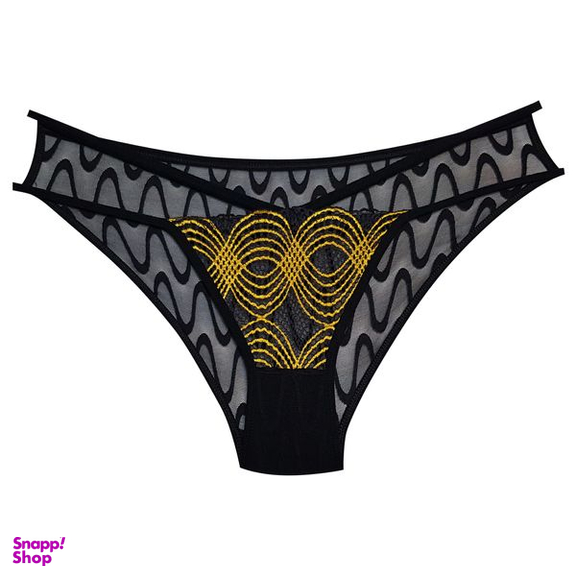 ست شورت و سوتین زنانه کارنا رز مدل فنردار گیپور هندسی کد 4874-2038-2 رنگ زرد