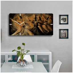 ساعت دیواری چارگوش طرح رقص سماع مدل RC07