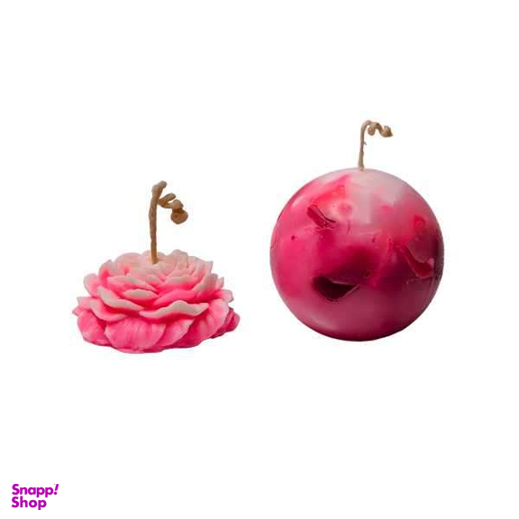 شمع مدل گوی و گل کد 132 مجموعه 2 عددی