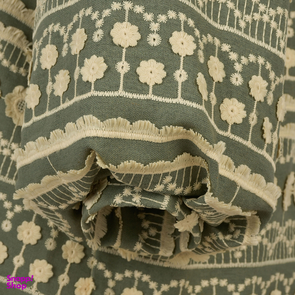 ست مانتو و شلوار زنانه کد 4045-1 رنگ سبز زیتونی