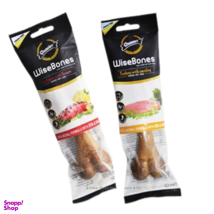 تشویقی سگ گناولرز مدل استخوان طعم ماهی سالمون و لیمو وزن 15 گرم