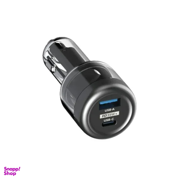 شارژر فندکی پاورولوژی مدل 35W Transparent A+C Port PCCSR017