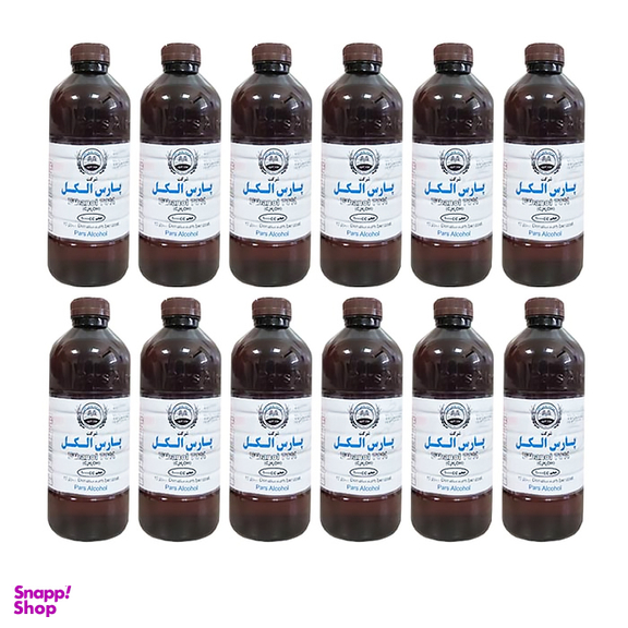الکل اتیلیک طبی 70٪ پارس الکل حجم 1000 سی سی بسته 12 عددی