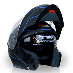 کلاه کاسکت بلوتوث دار ردلاین مدل +939 رنگ مشکی آبی