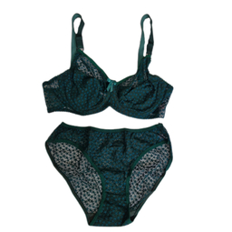 ست شورت و سوتین زنانه ژوبین طرح ستاره کد 02 رنگ سبز تیره