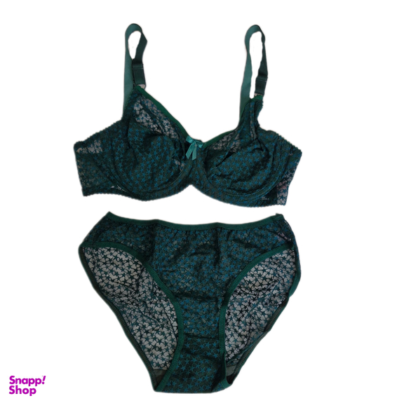ست شورت و سوتین زنانه ژوبین طرح ستاره کد 02 رنگ سبز تیره