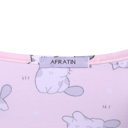 ست کراپ تی شرت آستین کوتاه و شلوارک راحتی زنانه افراتین مدل گربه متعجب کد 6584