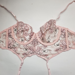 لباس خواب زنانه برتا مدل توری فنردار کد 2600EMP رنگ صورتی چرک