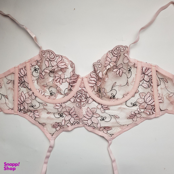 لباس خواب زنانه برتا مدل توری فنردار کد 2600EMP رنگ صورتی چرک