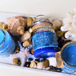 شمع معطر آروما کندل رایحه ادکلن Blue Chanel وزن 400 گرم
