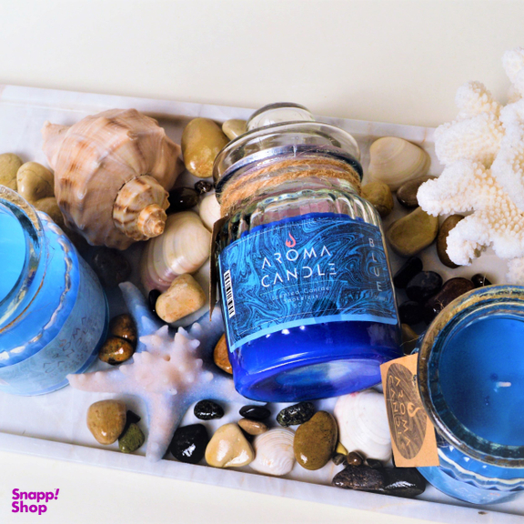 شمع معطر آروما کندل رایحه ادکلن Blue Chanel وزن 400 گرم