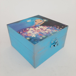 جعبه هدیه چوبی مدل فانتزی طرح دختر رویایی کد SB31