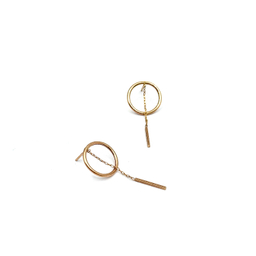گوشواره طلا 18 عیار زنانه مدل دایره کد 1279