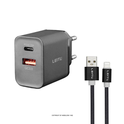 شارژر دیواری 22.5 وات لیتو مدل LH-32 به همراه کابل تبدیل Lightning